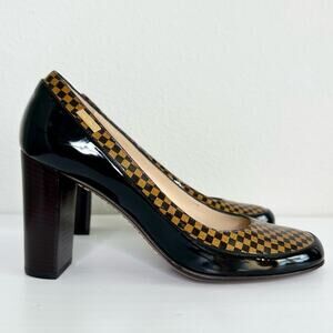 NEW Louis Vuitton Damier Patent Leather Pump Size 37